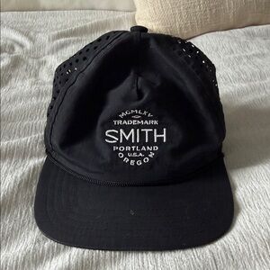 SMITH Black Embroidered Logo Cap